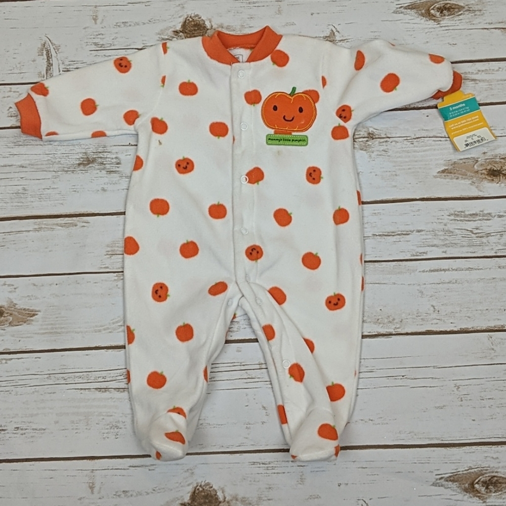 Carter's Just One You Fleece Pumpkin Footies 3M